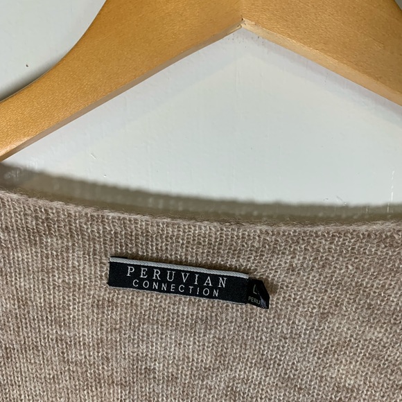 Peruvian Connection L cashmere Wrap Sweater Cardigan Large. - Picture 5 of 5